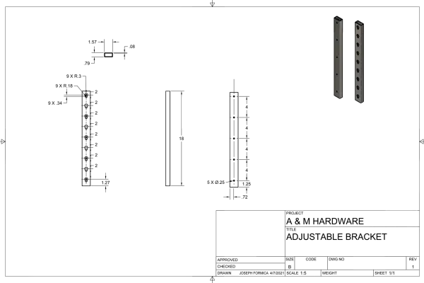 Heavy Duty Adjustable Bracket (Vertical)